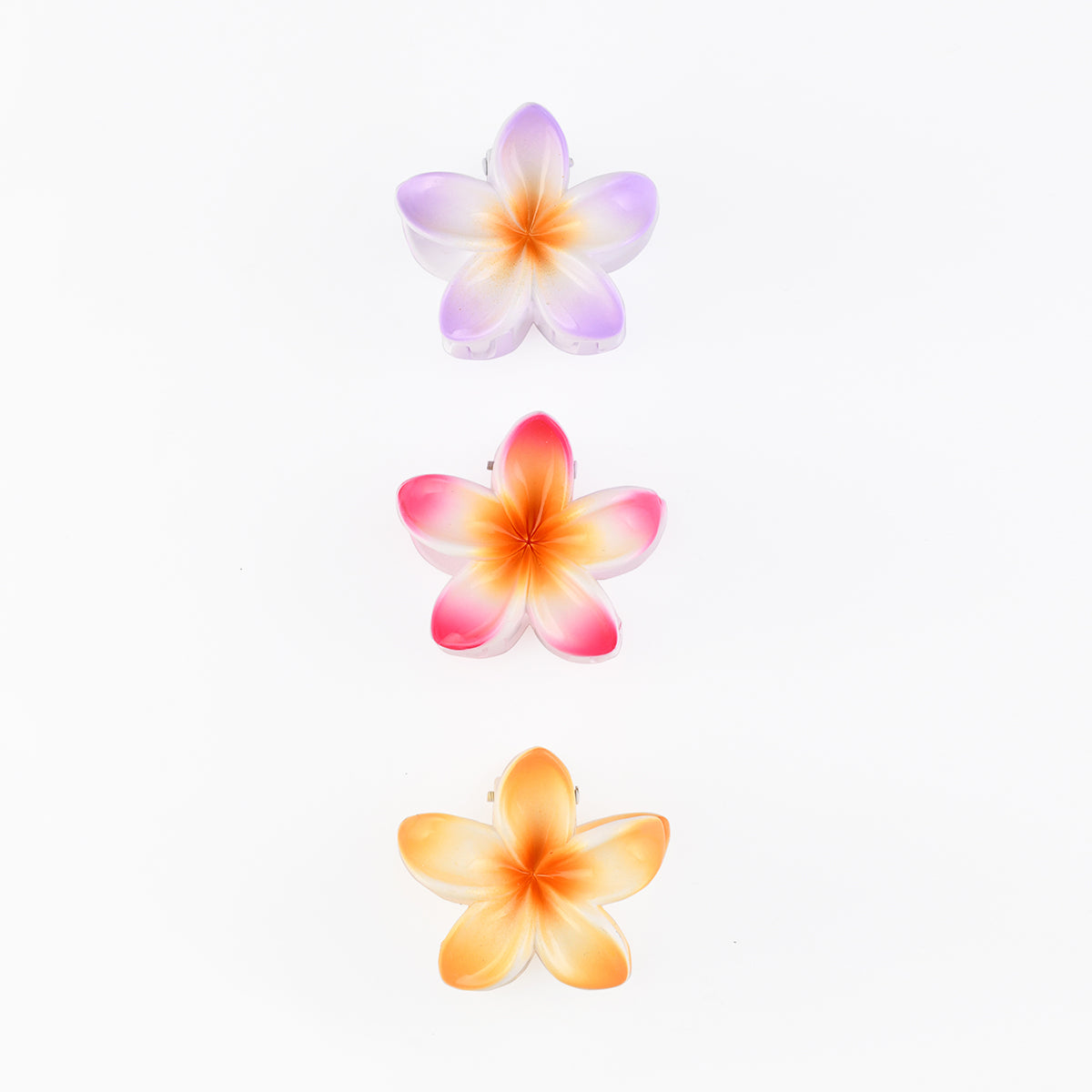 Set de 3 mini pinces cheveux fleurs tropicales