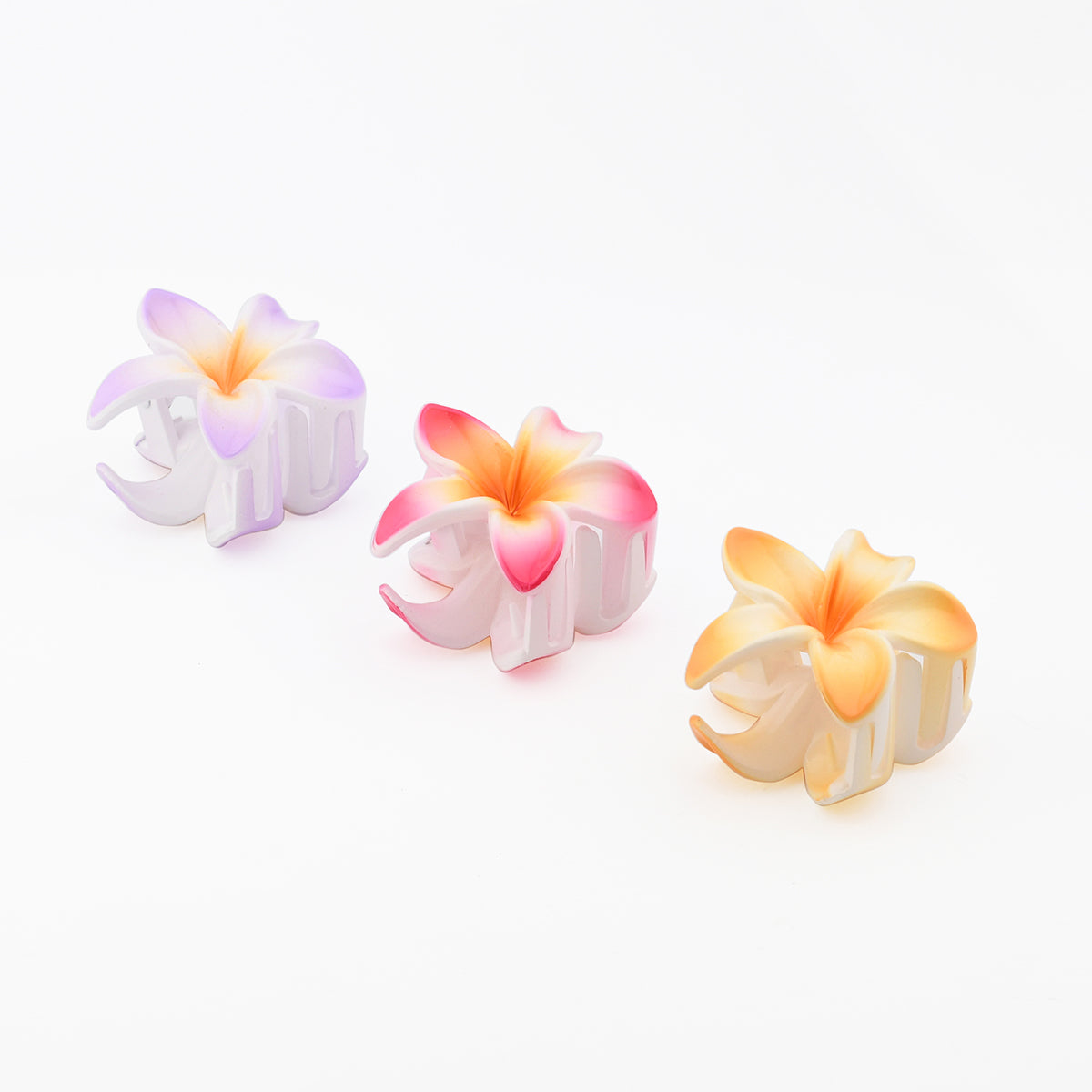 Set de 3 mini pinces cheveux fleurs tropicales