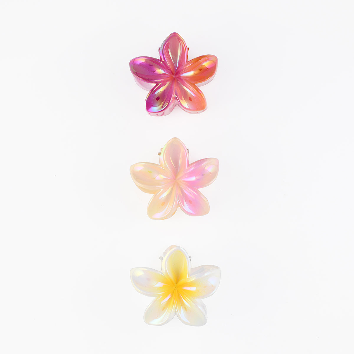 Set de 3 mini pinces cheveux fleurs de tiaré