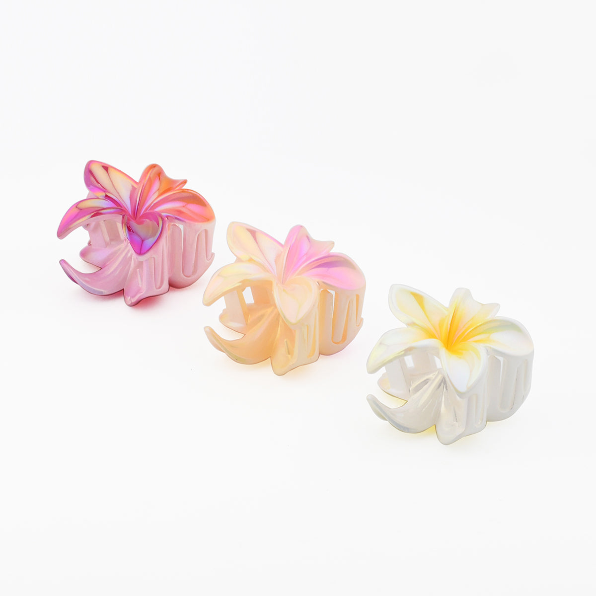 Set de 3 mini pinces cheveux fleurs de tiaré