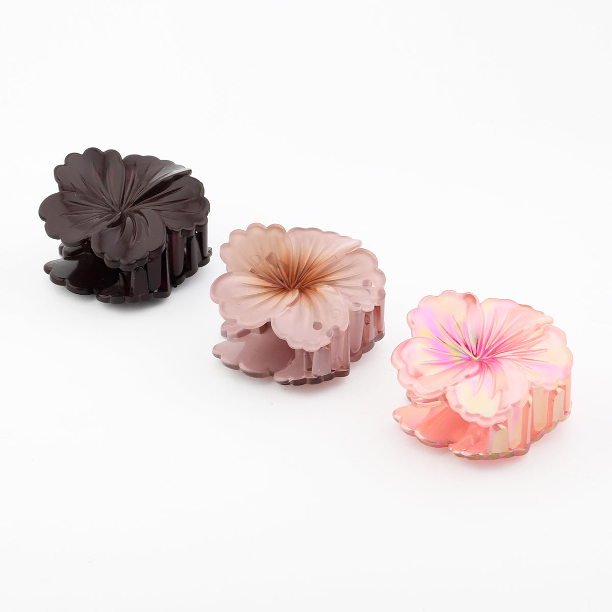 Set de 3 pinces à cheveux fleurs d'hibiscus