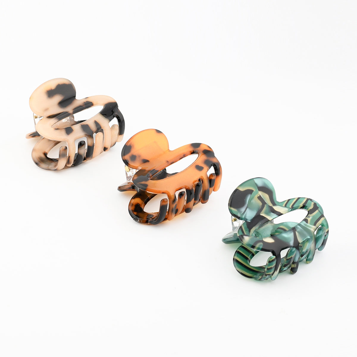Set de 3 pinces cheveux écaille