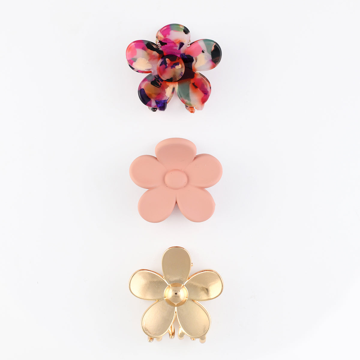 Set de 3 mini pinces à cheveux fleurs