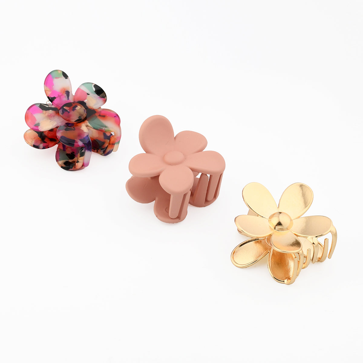 Set de 3 mini pinces à cheveux fleurs