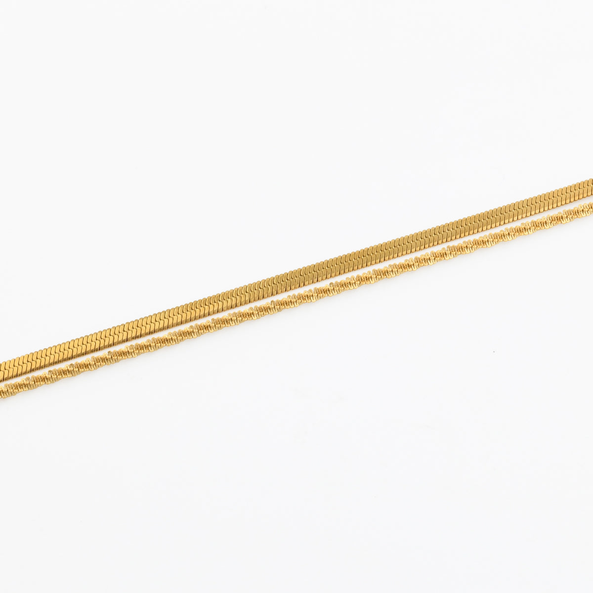 Bracelet chaîne miroir et twistée en acier inoxydable