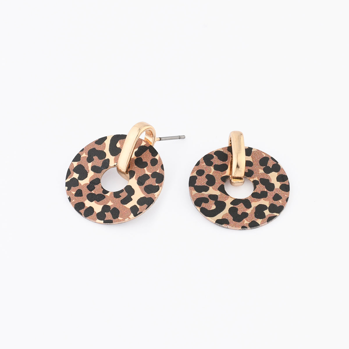 Boucles d'oreilles rondes Balagane imprimé léopard