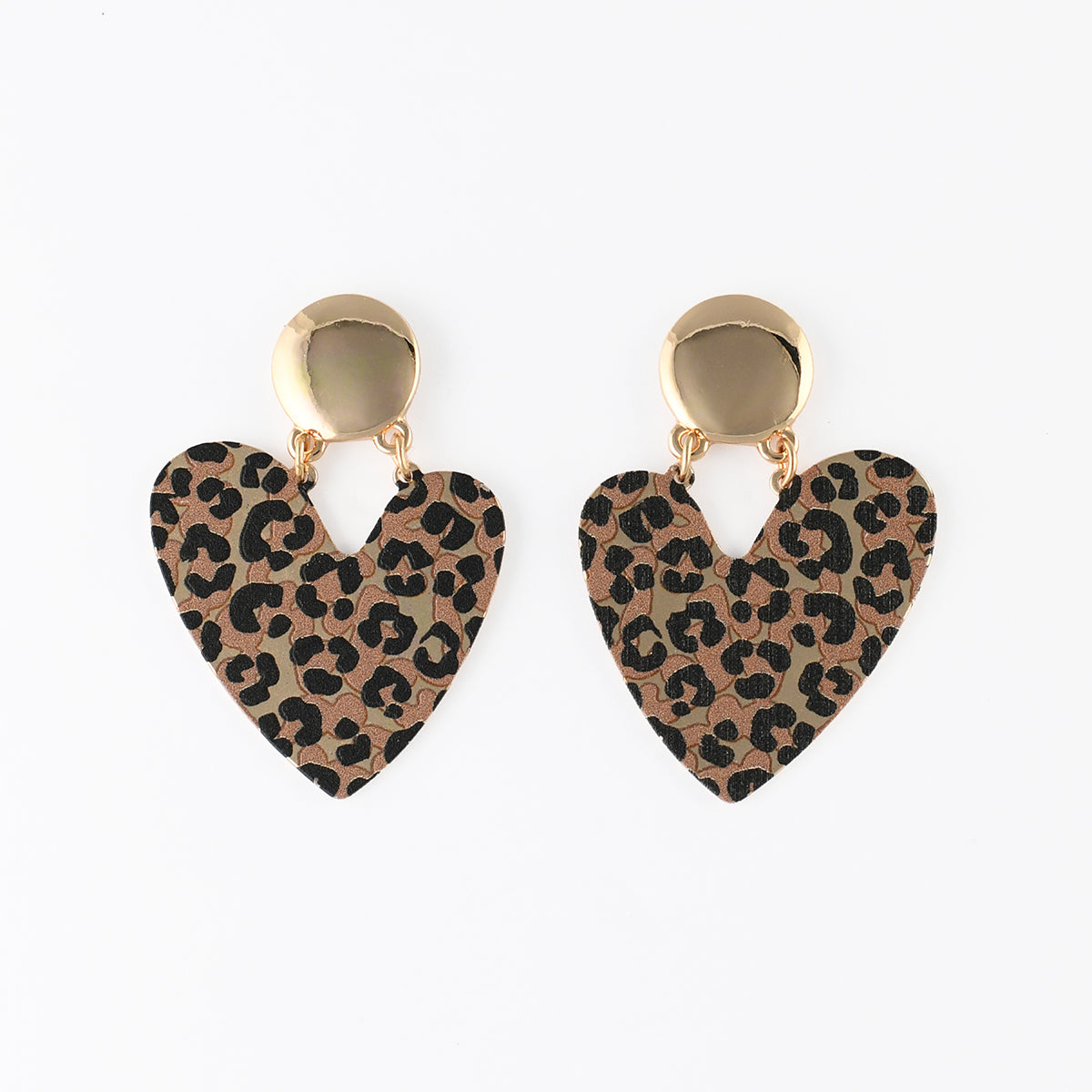 Boucles d'oreilles cœurs Balagane imprimé léopard