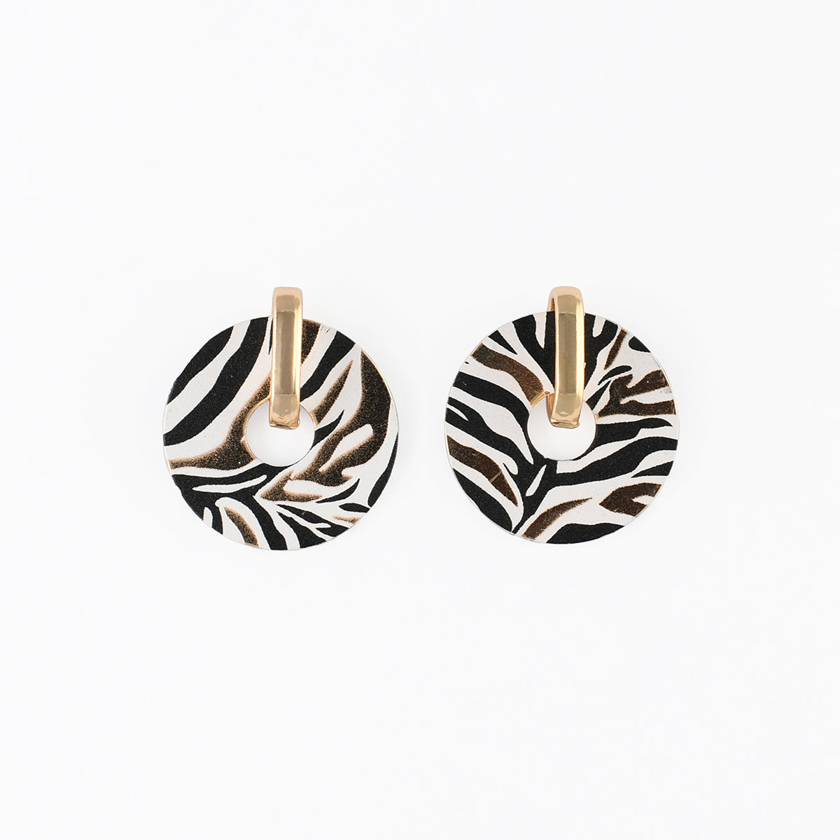 Boucles d'oreilles rondes Balagane imprimé zèbre