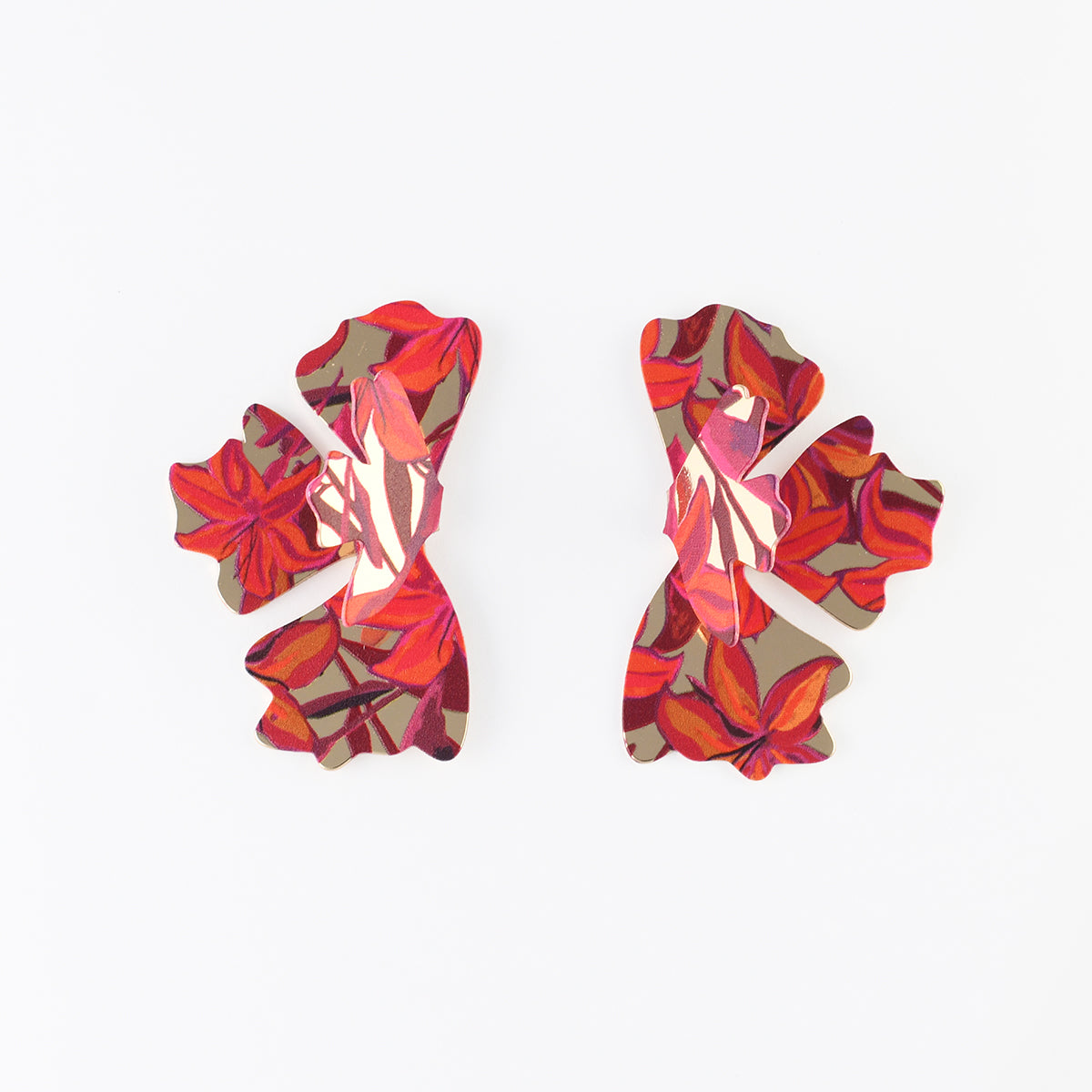 Boucles d'oreilles demi feuilles Balagane imprimé feuillage
