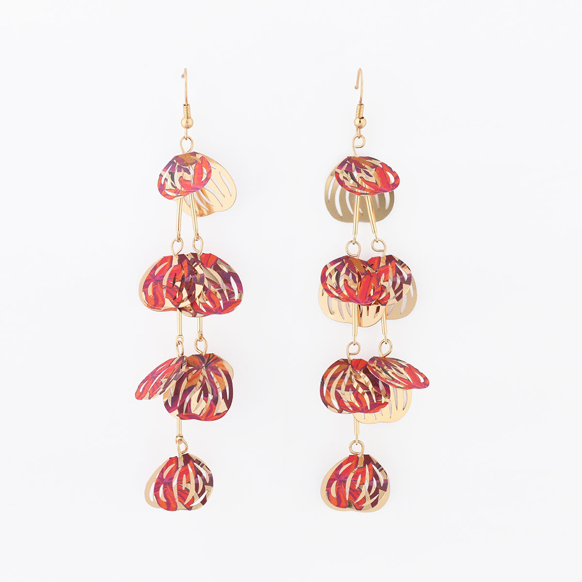 Boucles d’oreilles pétales Balagane imprimé feuillage