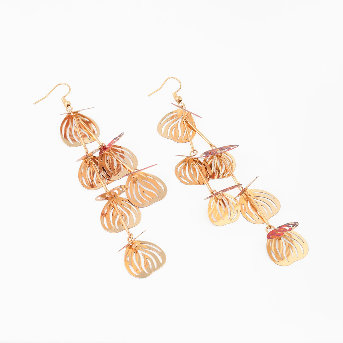 Boucles d’oreilles pétales Balagane imprimé feuillage