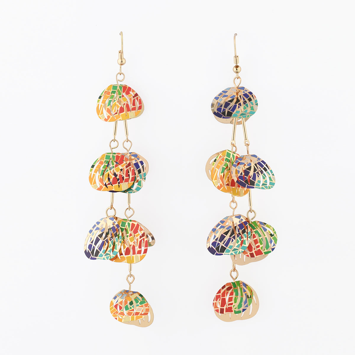 Boucles d’oreilles pétales Balagane imprimé mosaïque