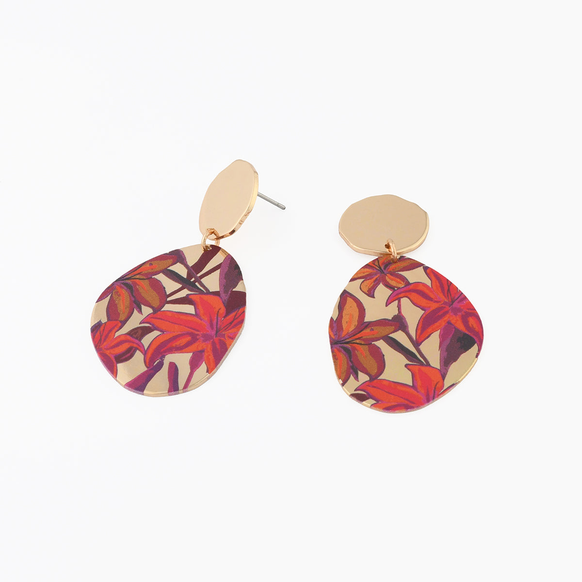 Boucles d'oreilles Balagane imprimé feuillage