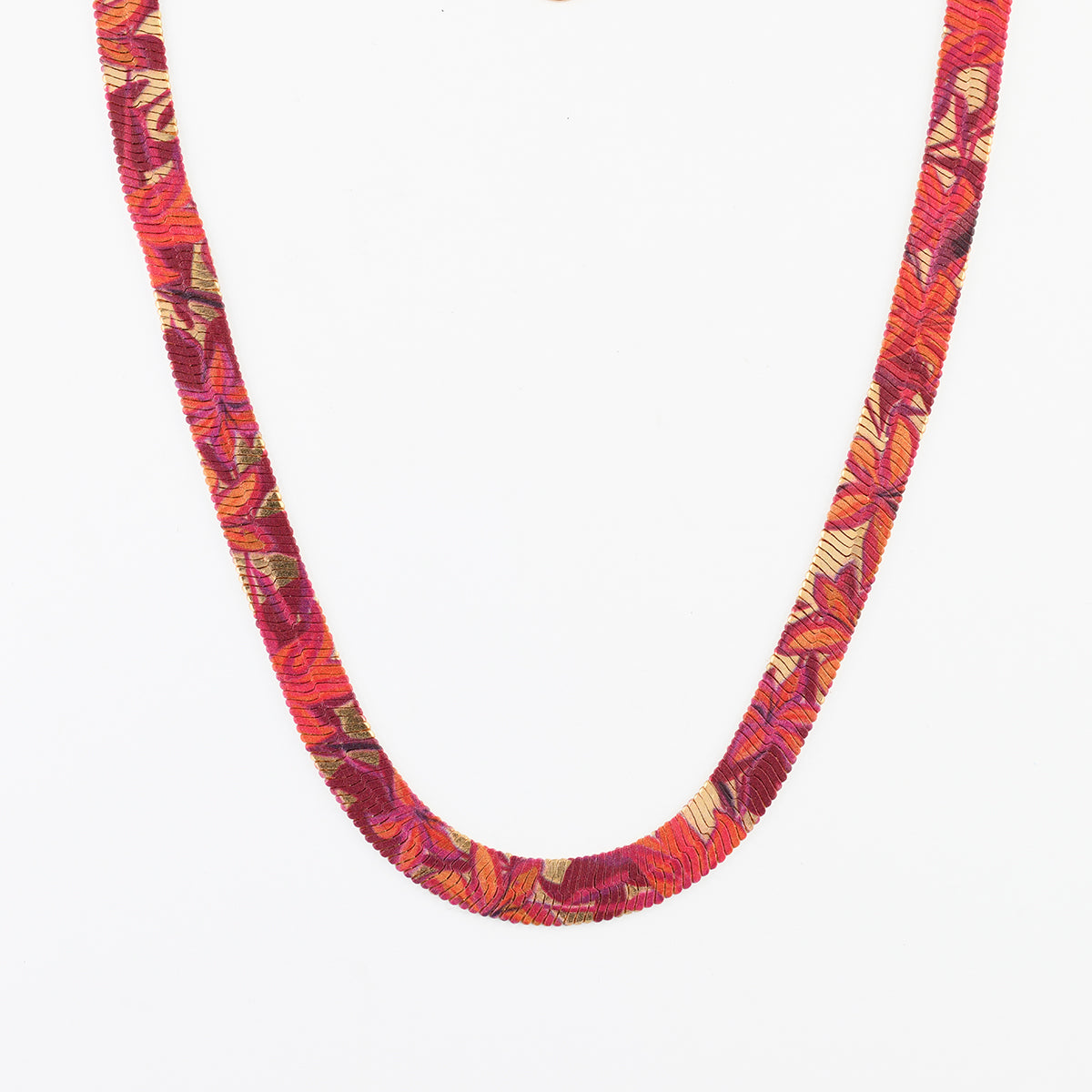 Collier chaine serpent Balagane à imprimé floral
