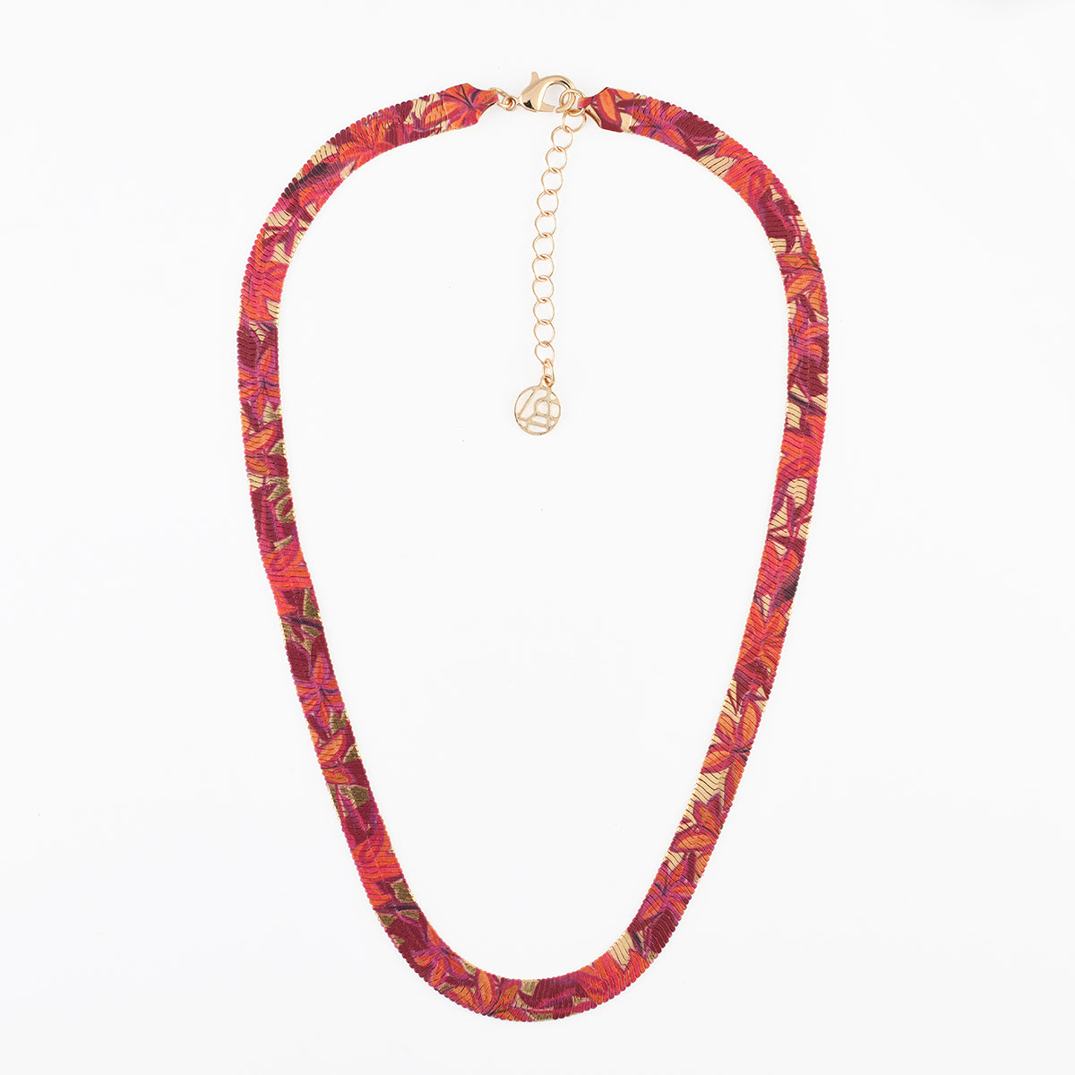 Collier chaine serpent Balagane à imprimé floral