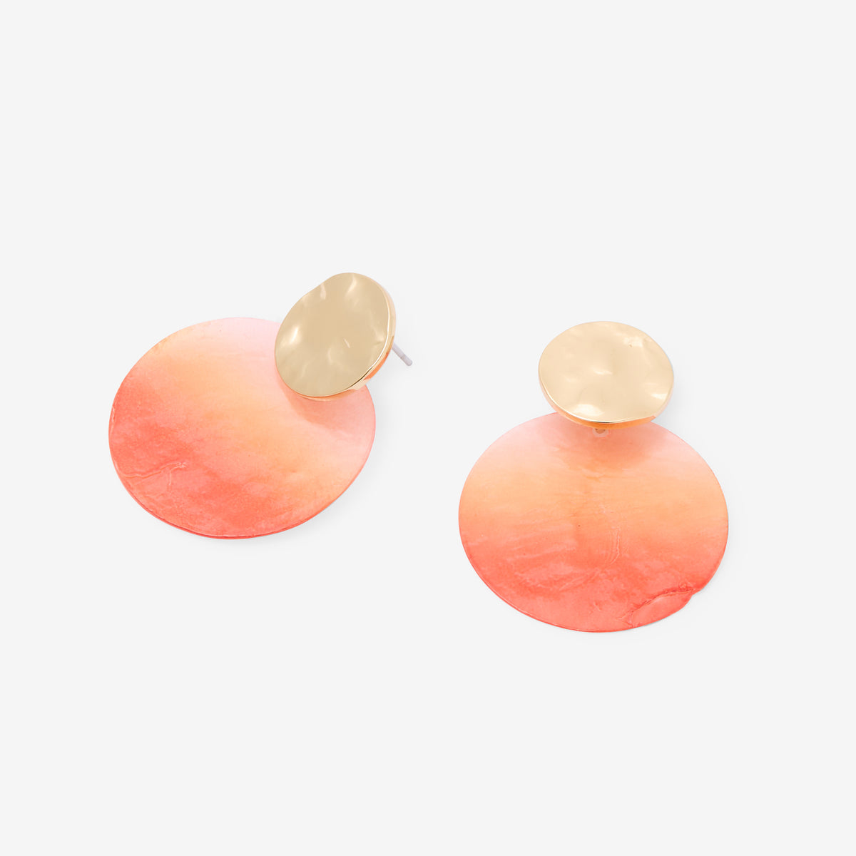 Boucles d'oreilles doubles disques orange