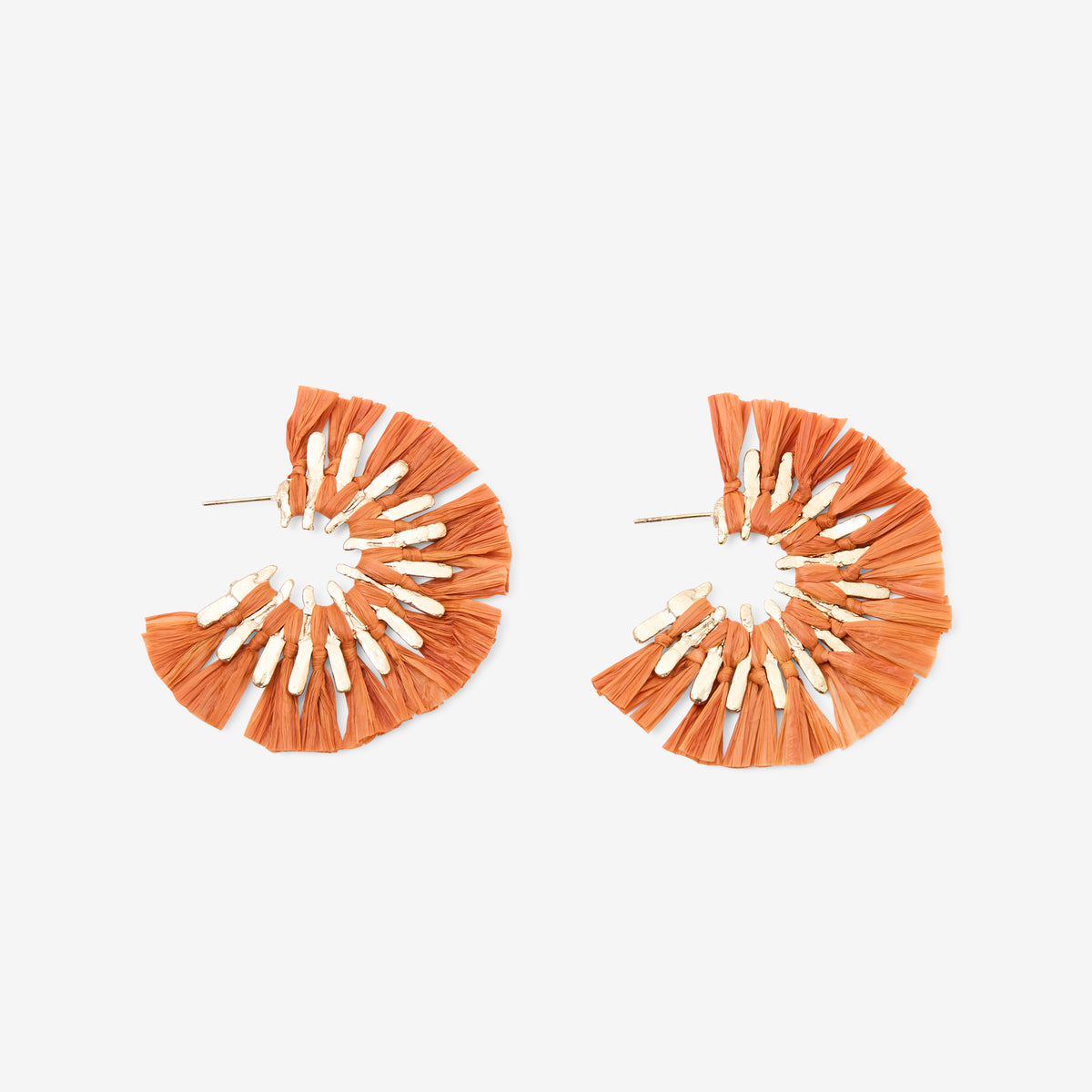 Créoles en raphia orange