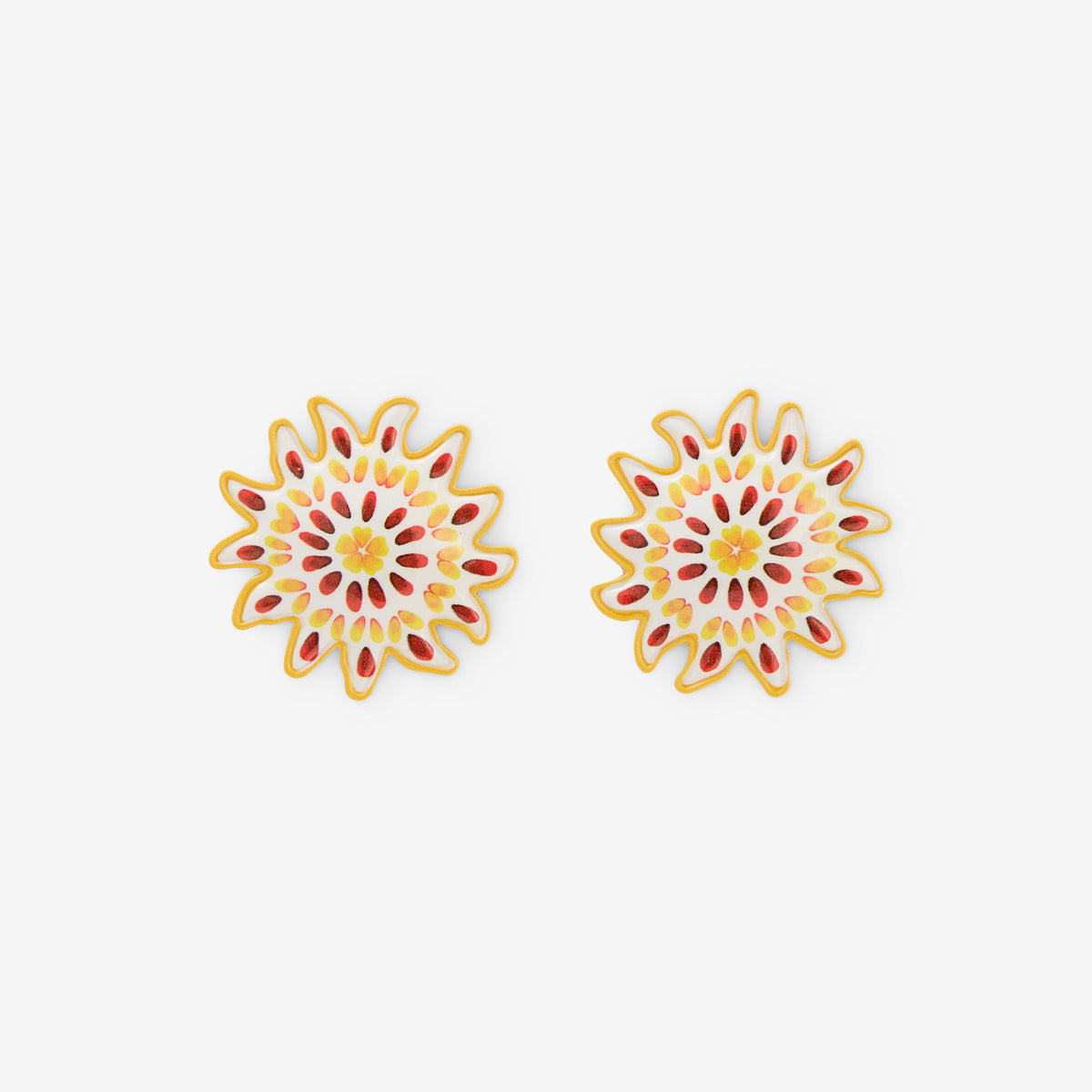 Boucles d'oreilles fleur effet porcelaine