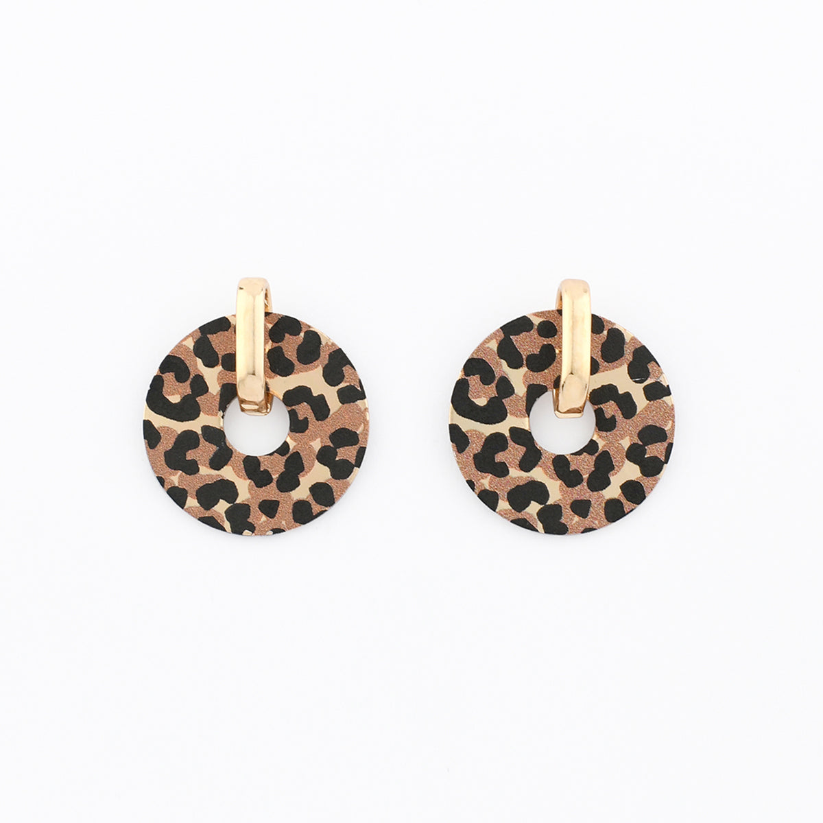 Boucles d'oreilles rondes Balagane imprimé léopard