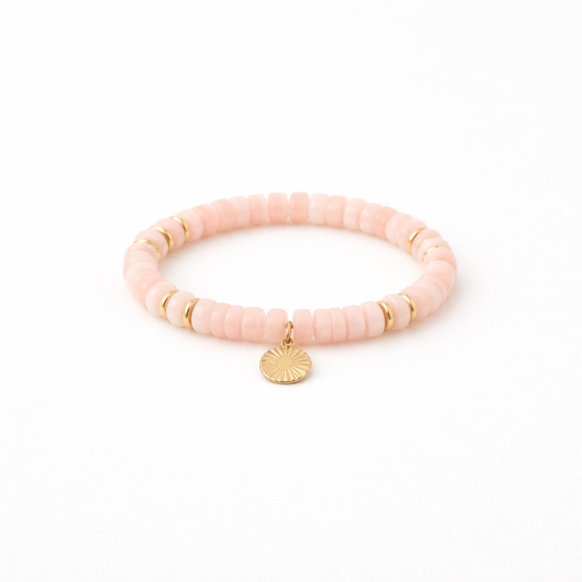 Bracelet élastique pierre de Quartz et acier inoxydable