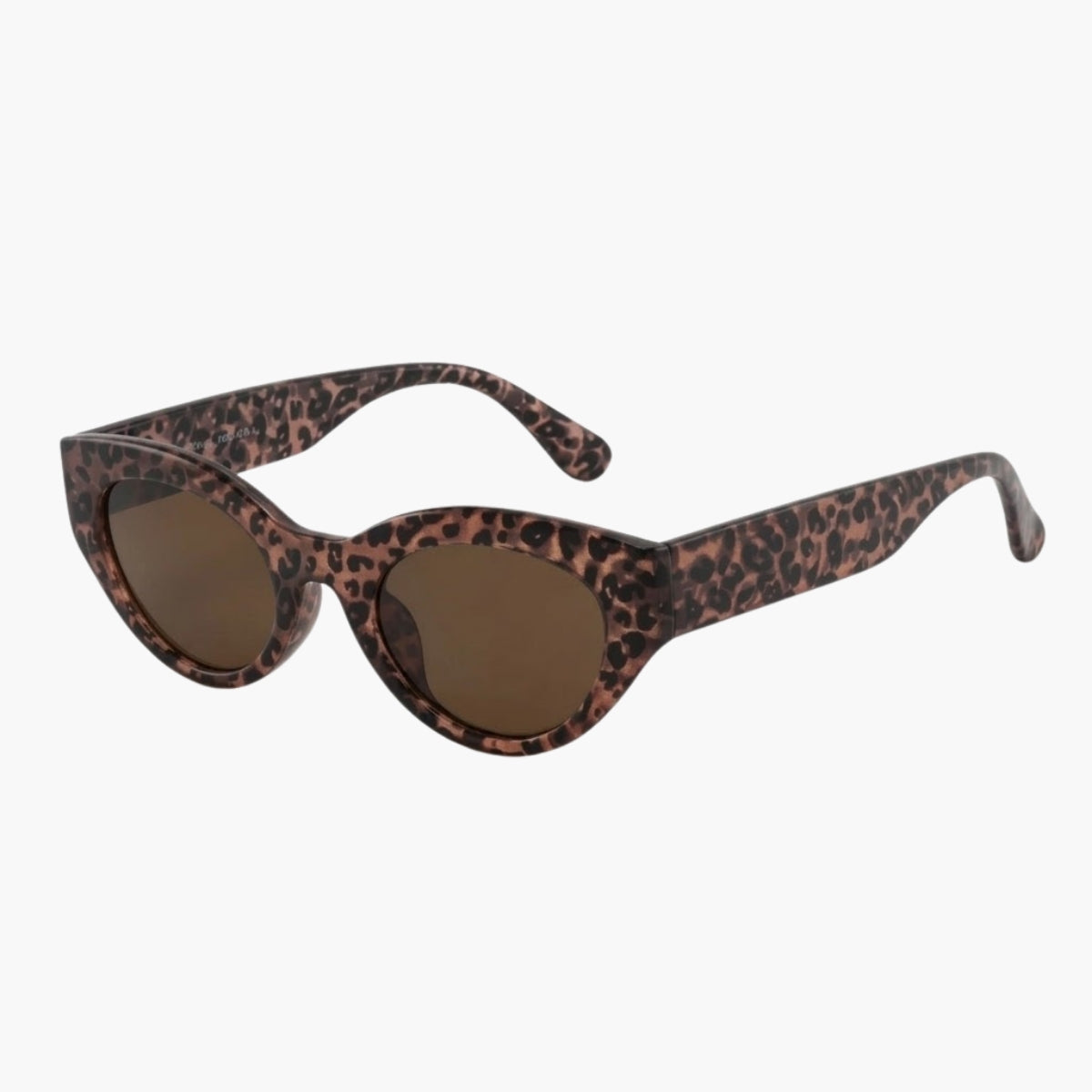 Lunettes de soleil motif léopard forme cat eye