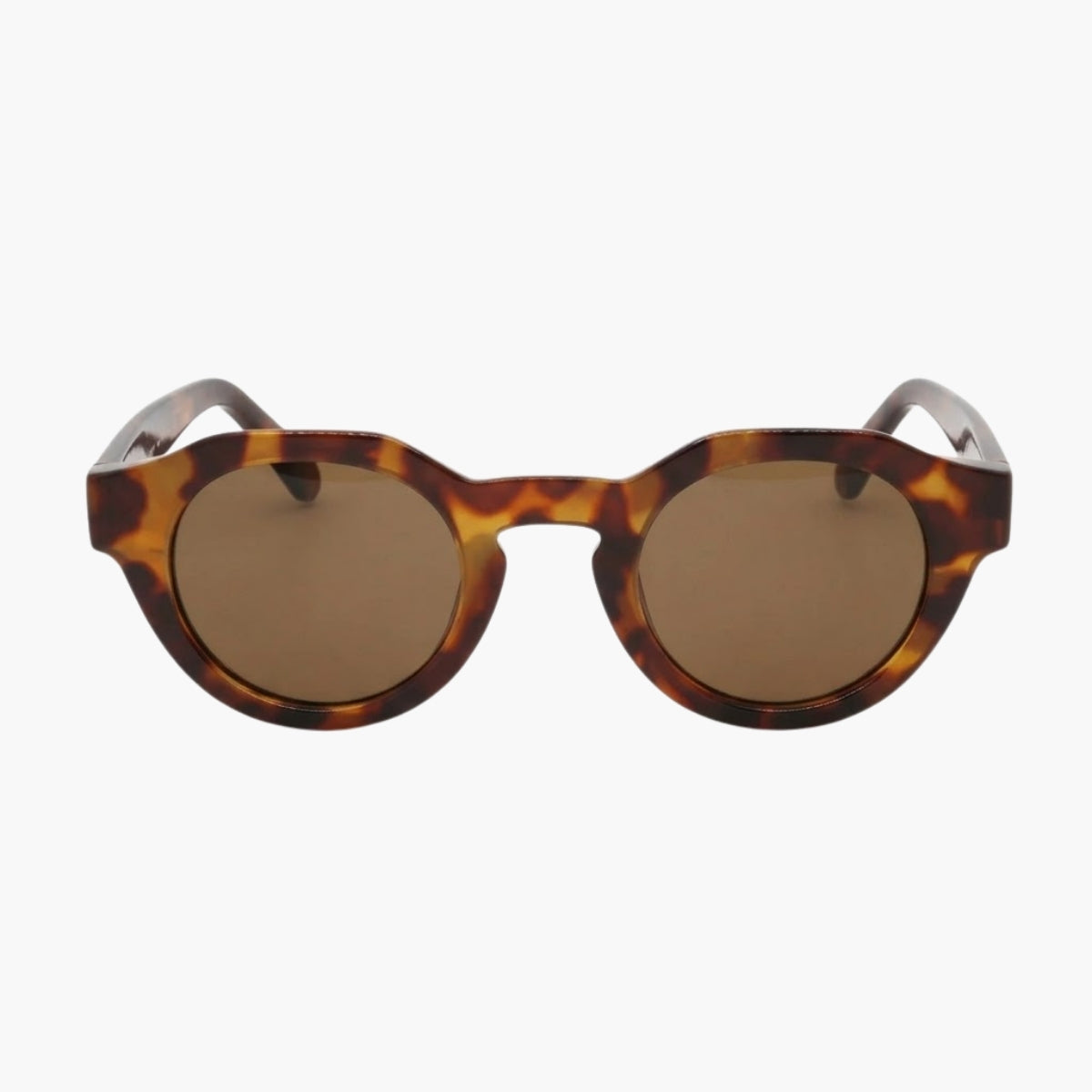 Lunettes de soleil marron écaille forme ronde