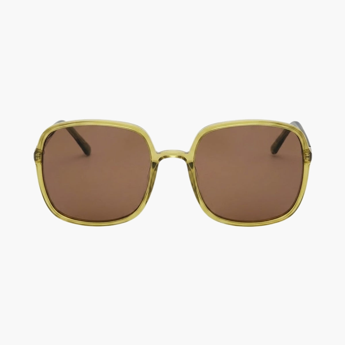 Lunettes de soleil kaki forme carrée