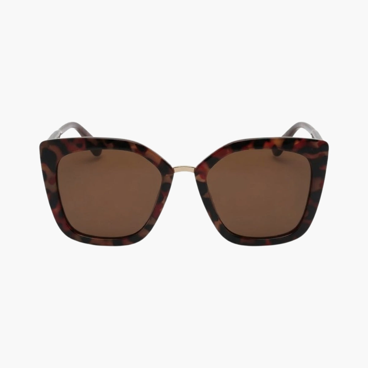 Lunettes de soleil écaille marron forme carrée