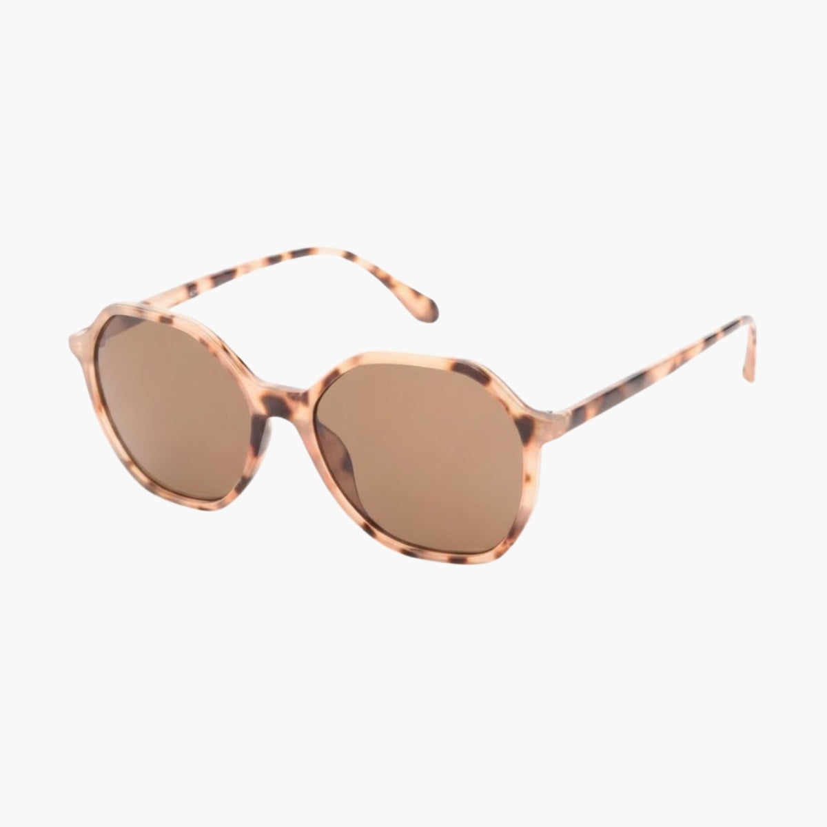 Lunettes de soleil écaille beige forme carrée
