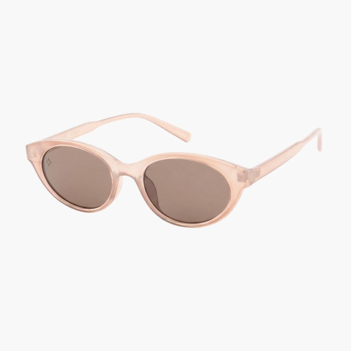 Lunettes de soleil beige forme ovale