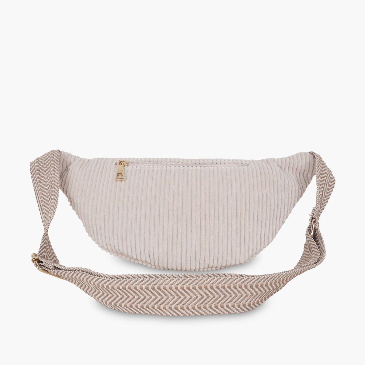 Sac banane effet côtelé écru