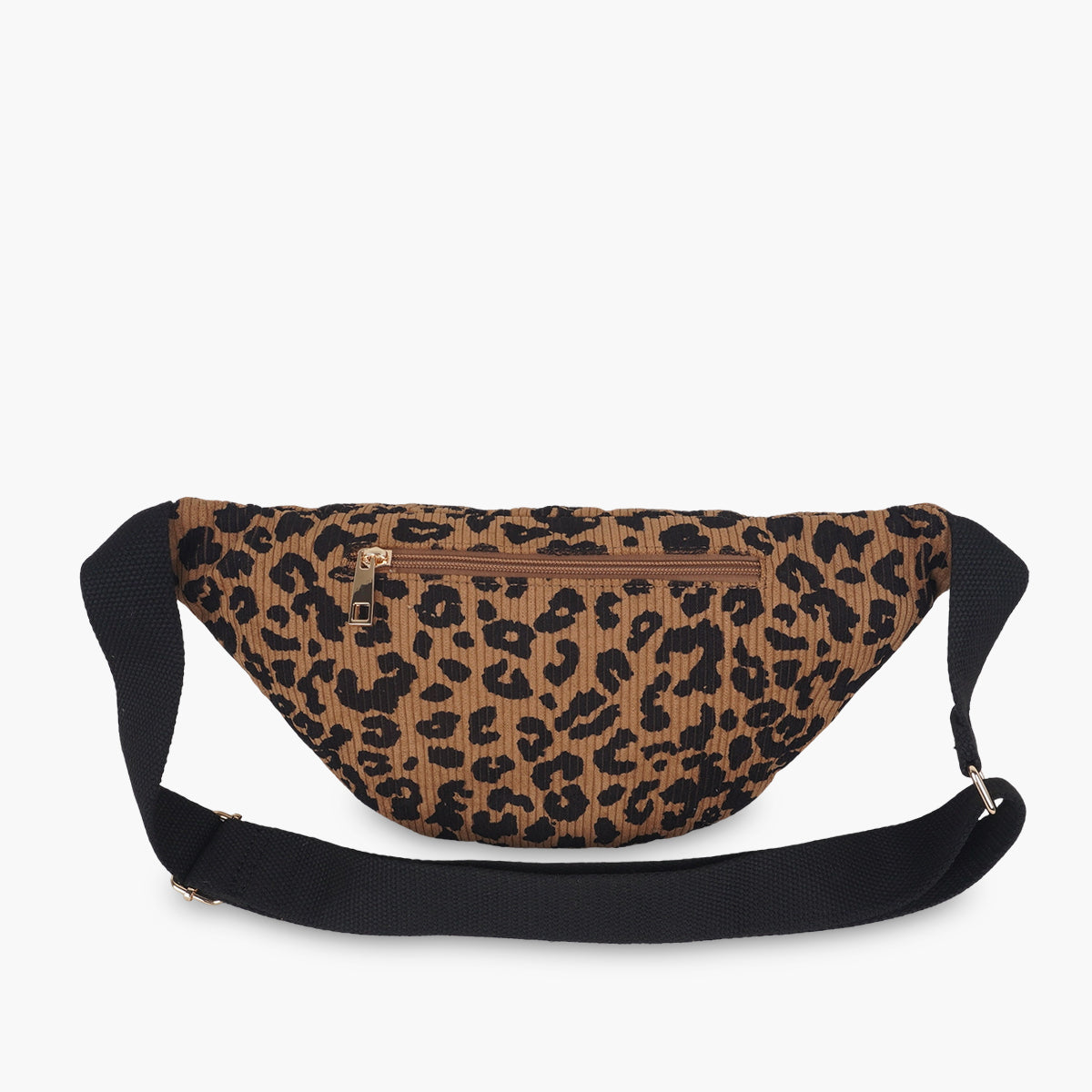 Sac banane effet côtelé à motif léopard