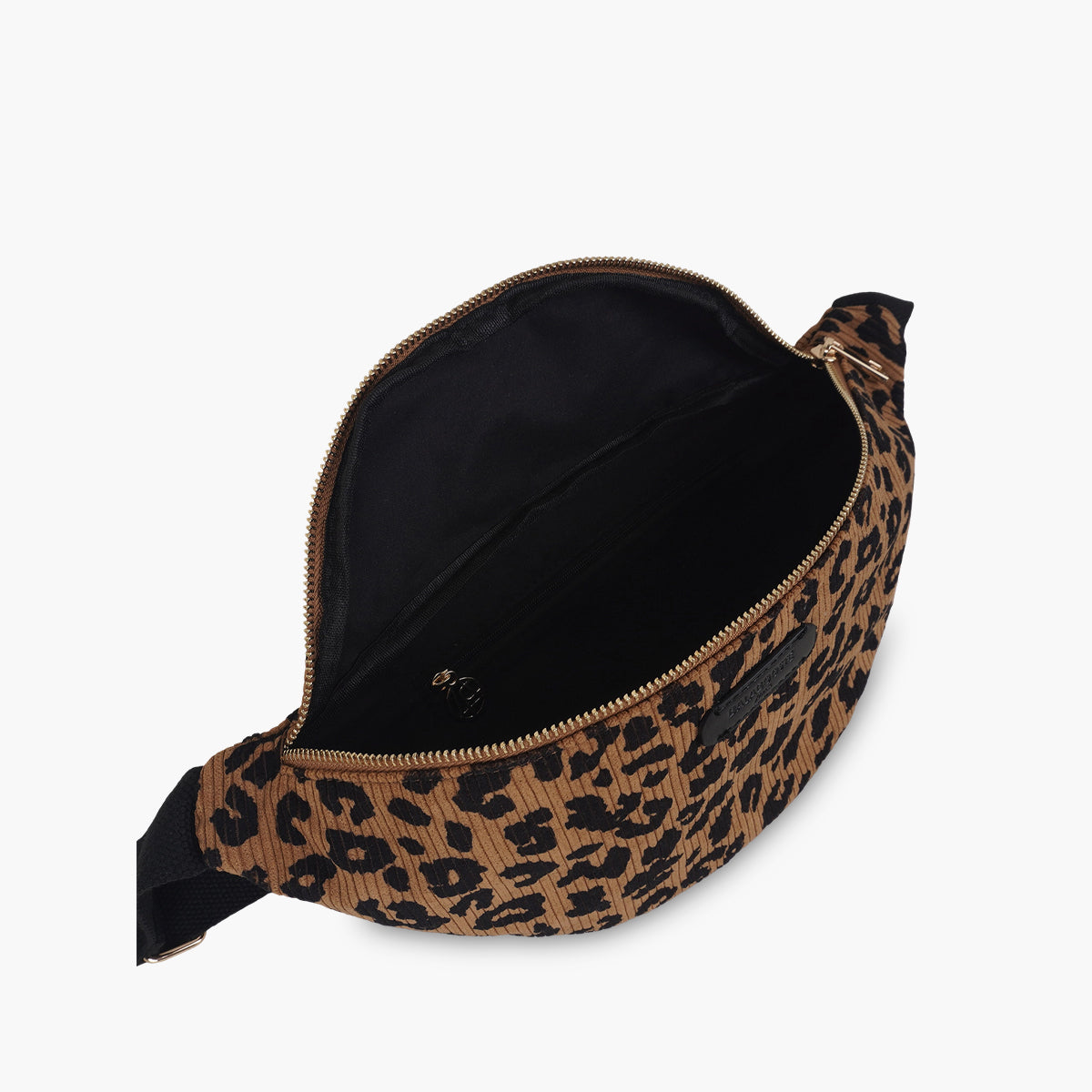 Sac banane effet côtelé à motif léopard