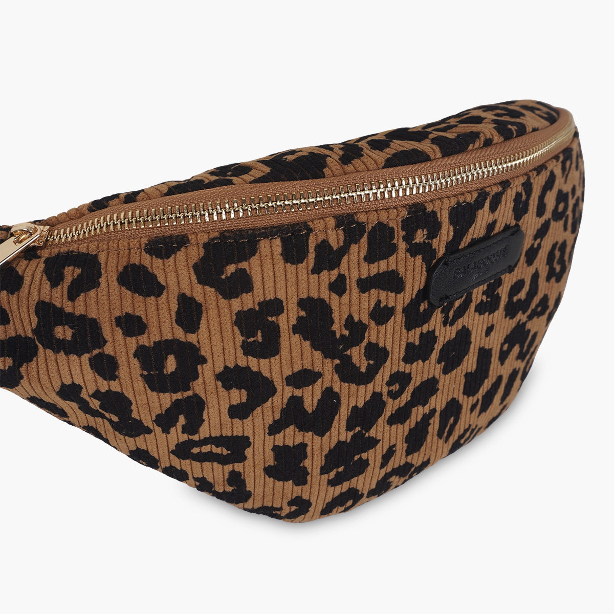 Sac banane effet côtelé à motif léopard