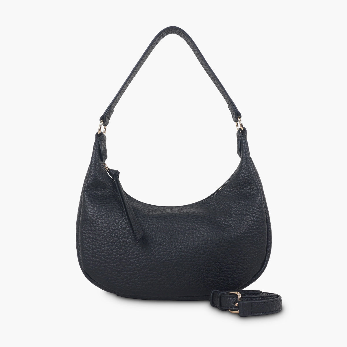 Sac porté épaule effet grainé noir