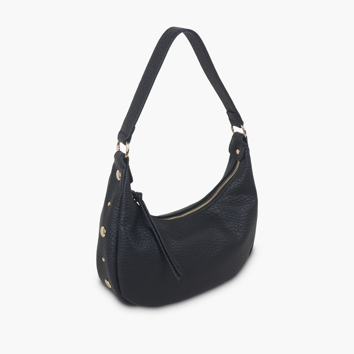 Sac porté épaule effet grainé noir