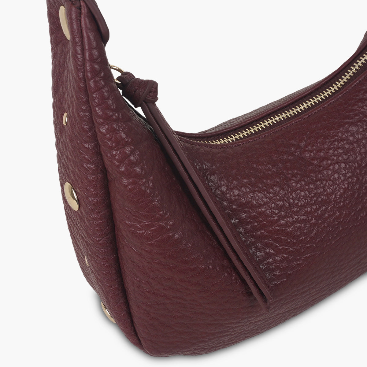 Sac porté épaule bordeaux grainé