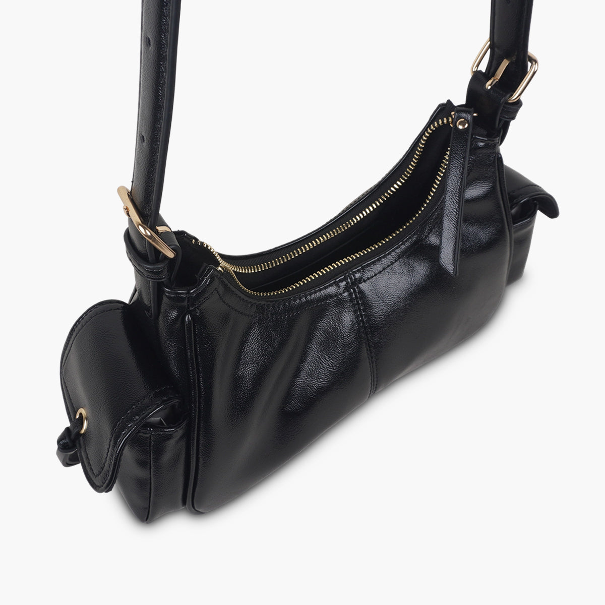 Sac porté épaule noir à poches