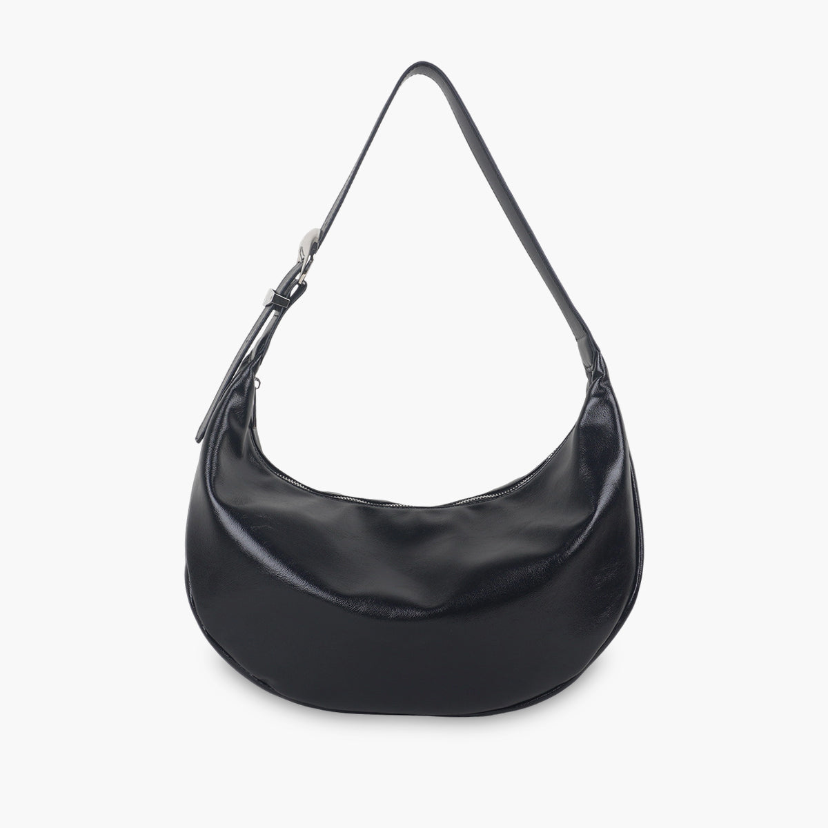 Sac hobo noir en simili cuir