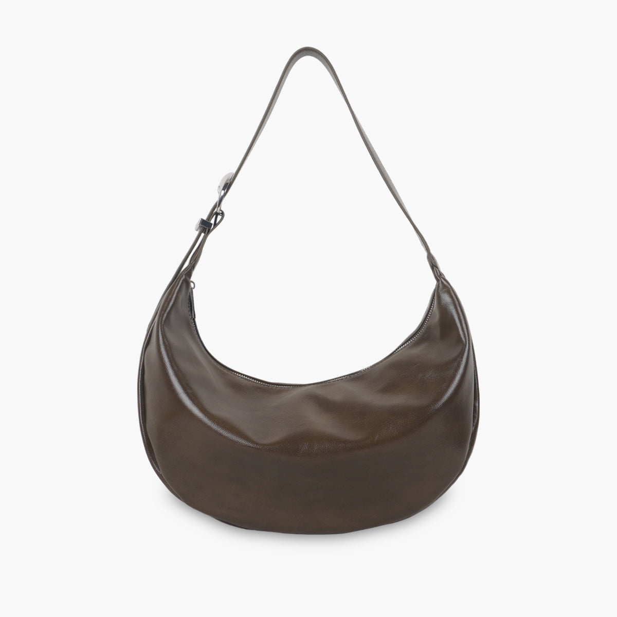 Sac hobo kaki en simili cuir