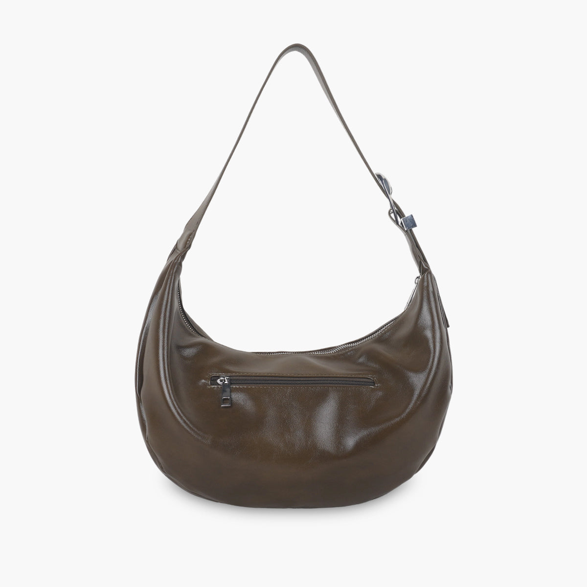 Sac hobo kaki en simili cuir