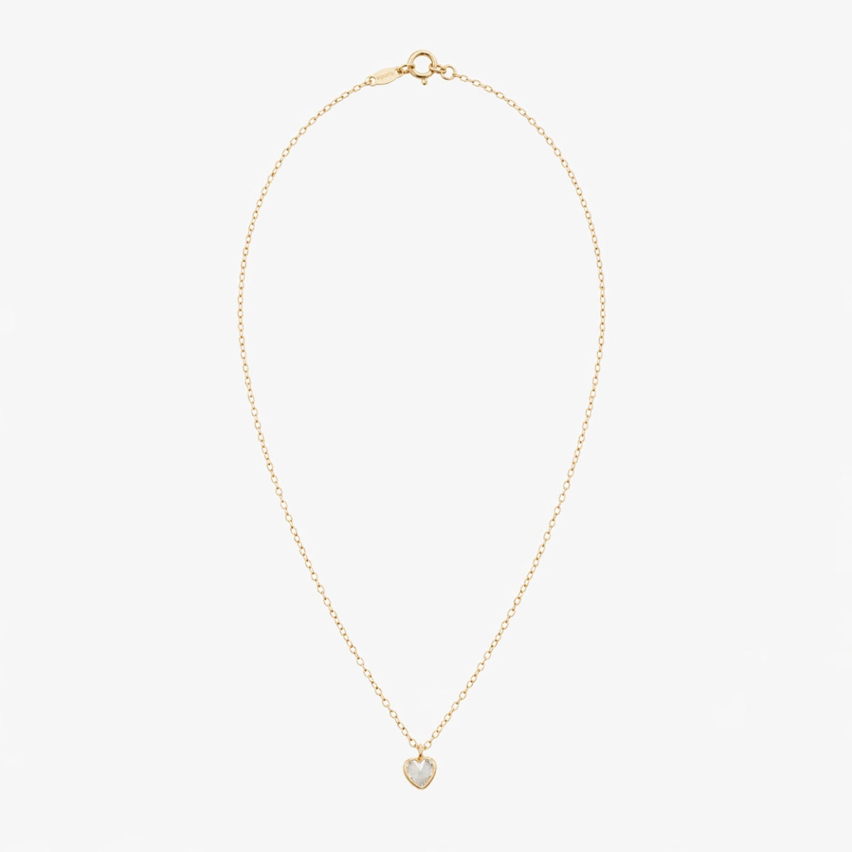 Collier pendentif cœur de zircon - argent garanti 925 doré