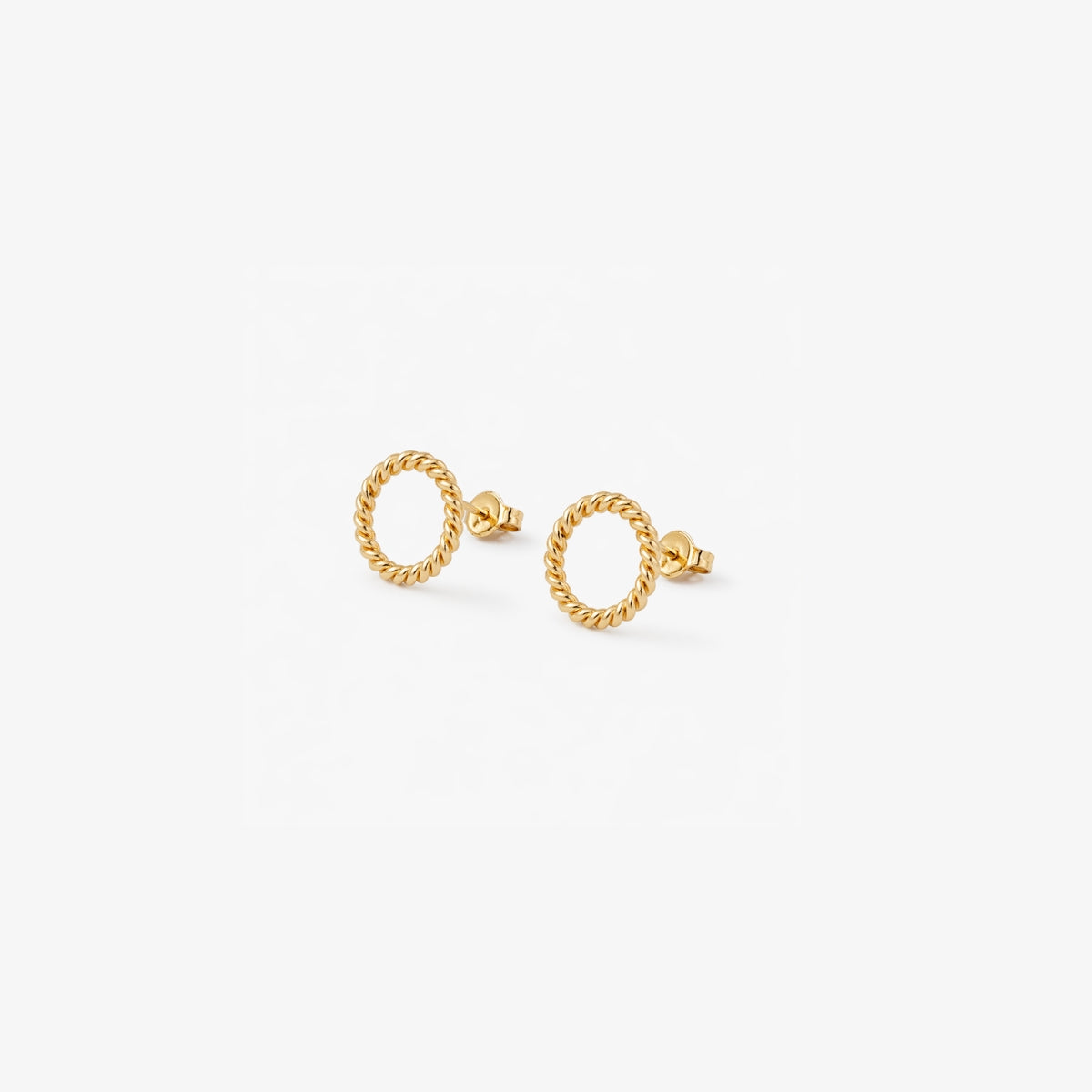 Puces d'oreilles cercles torsadés argent 925 doré
