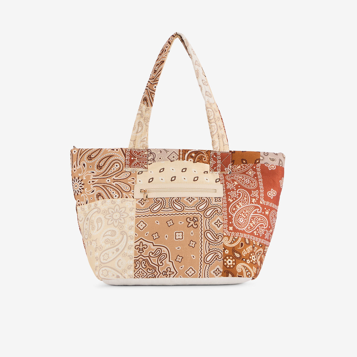 Cabas matelassé patchwork à motif bandana et Paisley