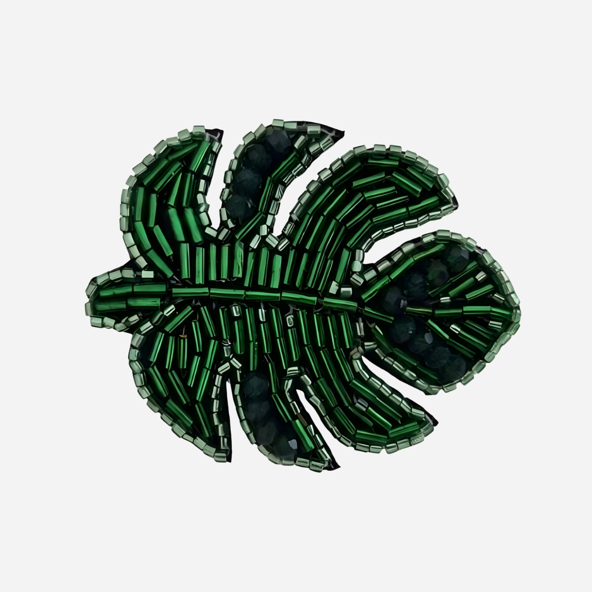 Broche feuille de monstera verte
