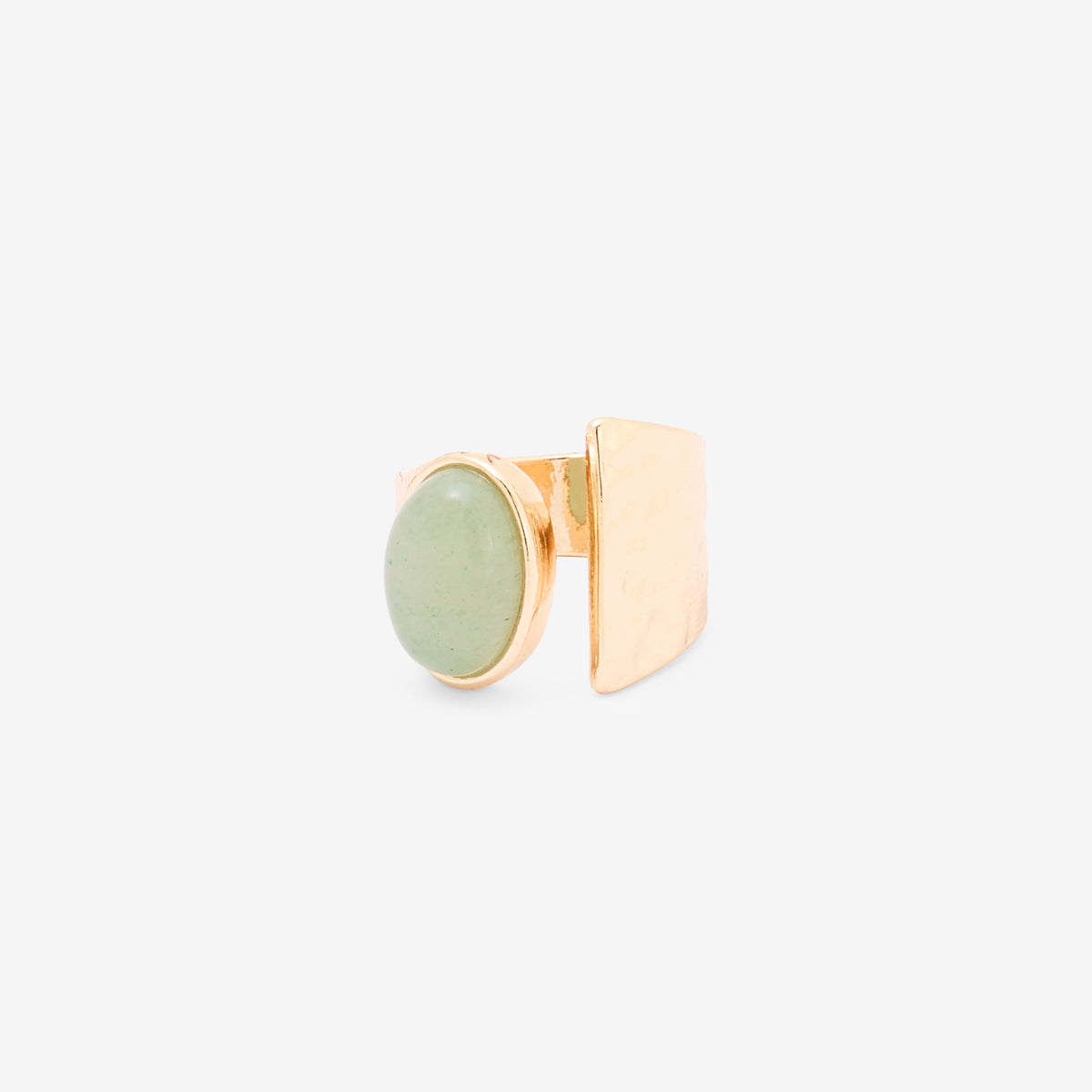 Bague ouverte pierre verte