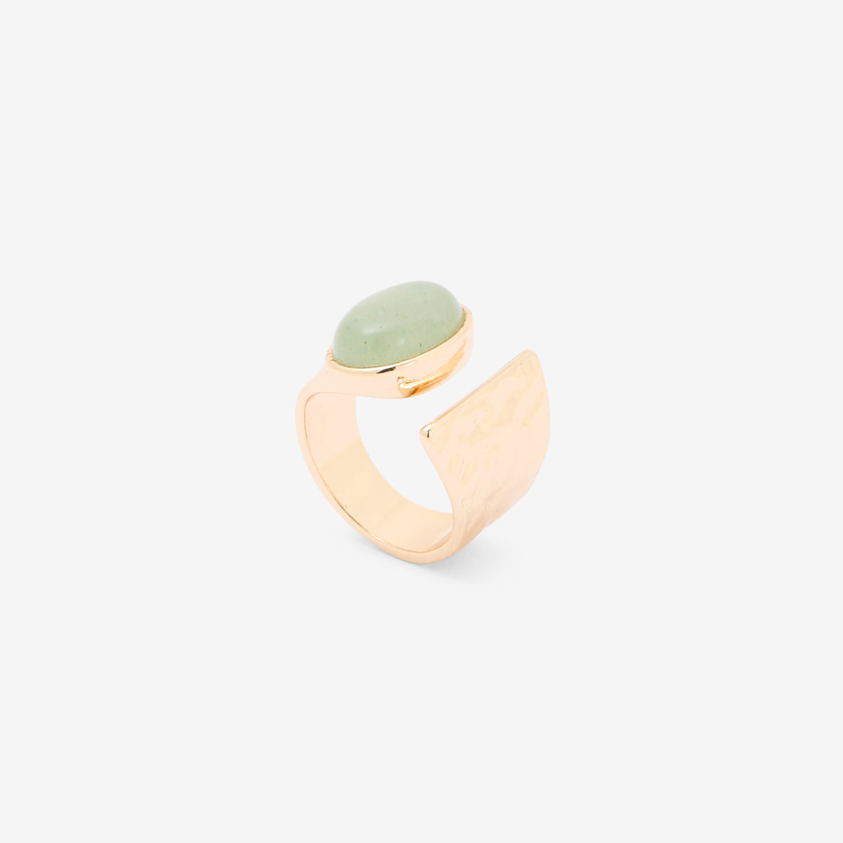 Bague ouverte pierre verte