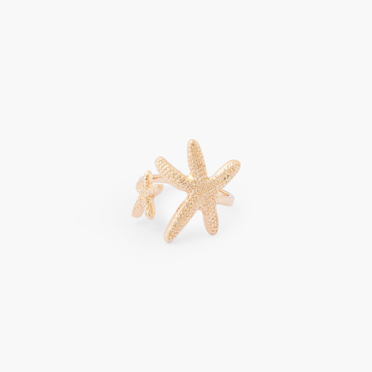 Bague ouverte étoile de mer dorée