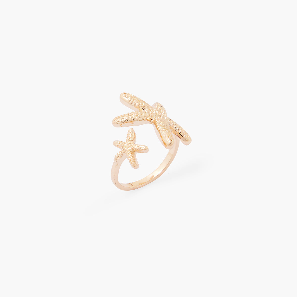 Bague ouverte étoile de mer dorée