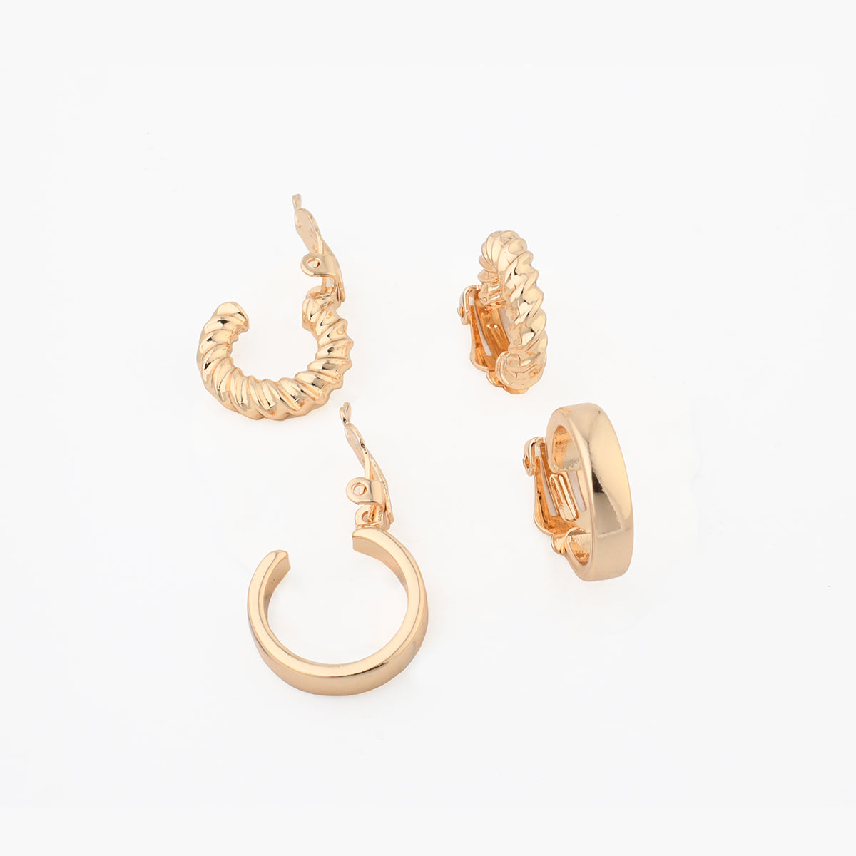 Boucles d'oreilles clips - set x2 créoles dorées
